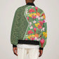 Afro Tropical Flowers Bomber Jacket Green Version