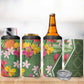 Afro Tropical Flowers 4 in 1 Can Cooler Tumbler Green Version