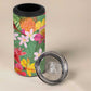 Afro Tropical Flowers 4 in 1 Can Cooler Tumbler Green Version
