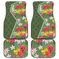 Afro Tropical Flowers Car Mats Green Version