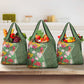 Afro Tropical Flowers Grocery Bag Green Version