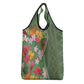 Afro Tropical Flowers Grocery Bag Green Version