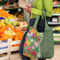 Afro Tropical Flowers Grocery Bag Green Version