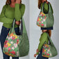 Afro Tropical Flowers Grocery Bag Green Version