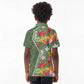 Afro Tropical Flowers Kid Polo Shirt Green Version