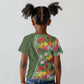 Afro Tropical Flowers Kid T shirt Green Version