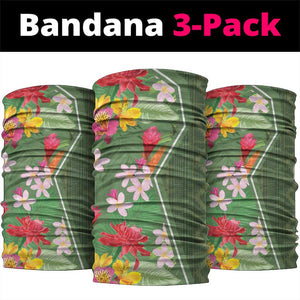 Afro Tropical Flowers Neck Gaiter Green Version LT18