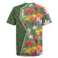 Afro Tropical Flowers Rugby Jersey Green Version