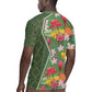 Afro Tropical Flowers Rugby Jersey Green Version