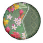 Afro Tropical Flowers Spare Tire Cover Green Version