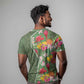 Afro Tropical Flowers T shirt Green Version