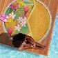 Afro Tropical Flowers Beach Blanket Yellow Version