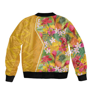 Afro Tropical Flowers Bomber Jacket Yellow Version