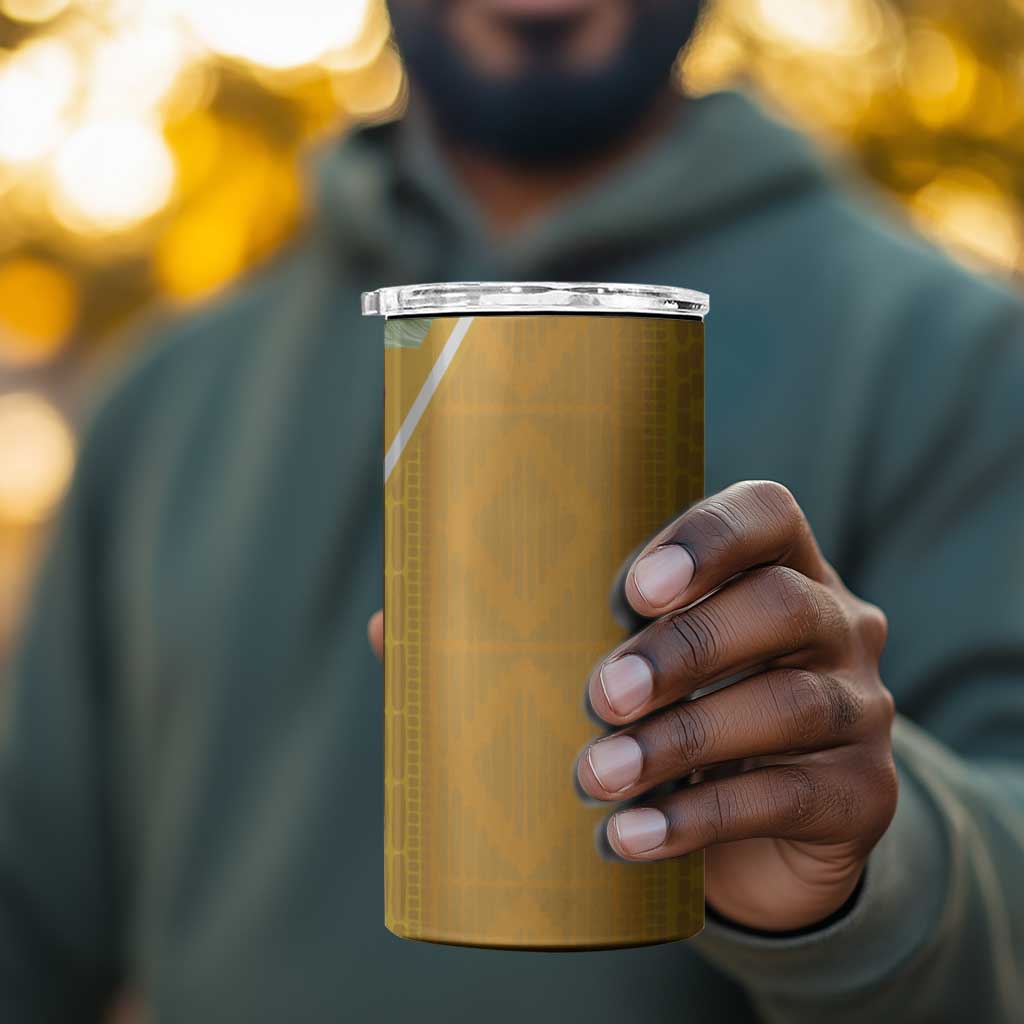 Afro Tropical Flowers 4 in 1 Can Cooler Tumbler Yellow Version