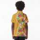 Afro Tropical Flowers Kid Polo Shirt Yellow Version