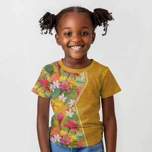 Afro Tropical Flowers Kid T shirt Yellow Version