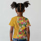 Afro Tropical Flowers Kid T shirt Yellow Version