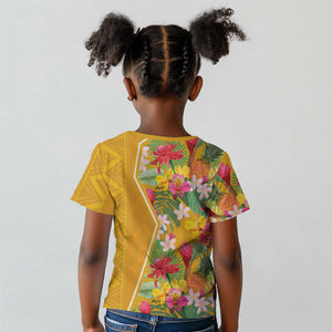 Afro Tropical Flowers Kid T shirt Yellow Version