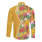 Afro Tropical Flowers Long Sleeve Button Shirt Yellow Version
