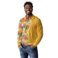 Afro Tropical Flowers Long Sleeve Polo Shirt Yellow Version