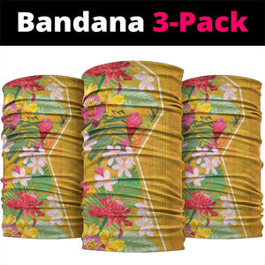 Afro Tropical Flowers Neck Gaiter Yellow Version LT18