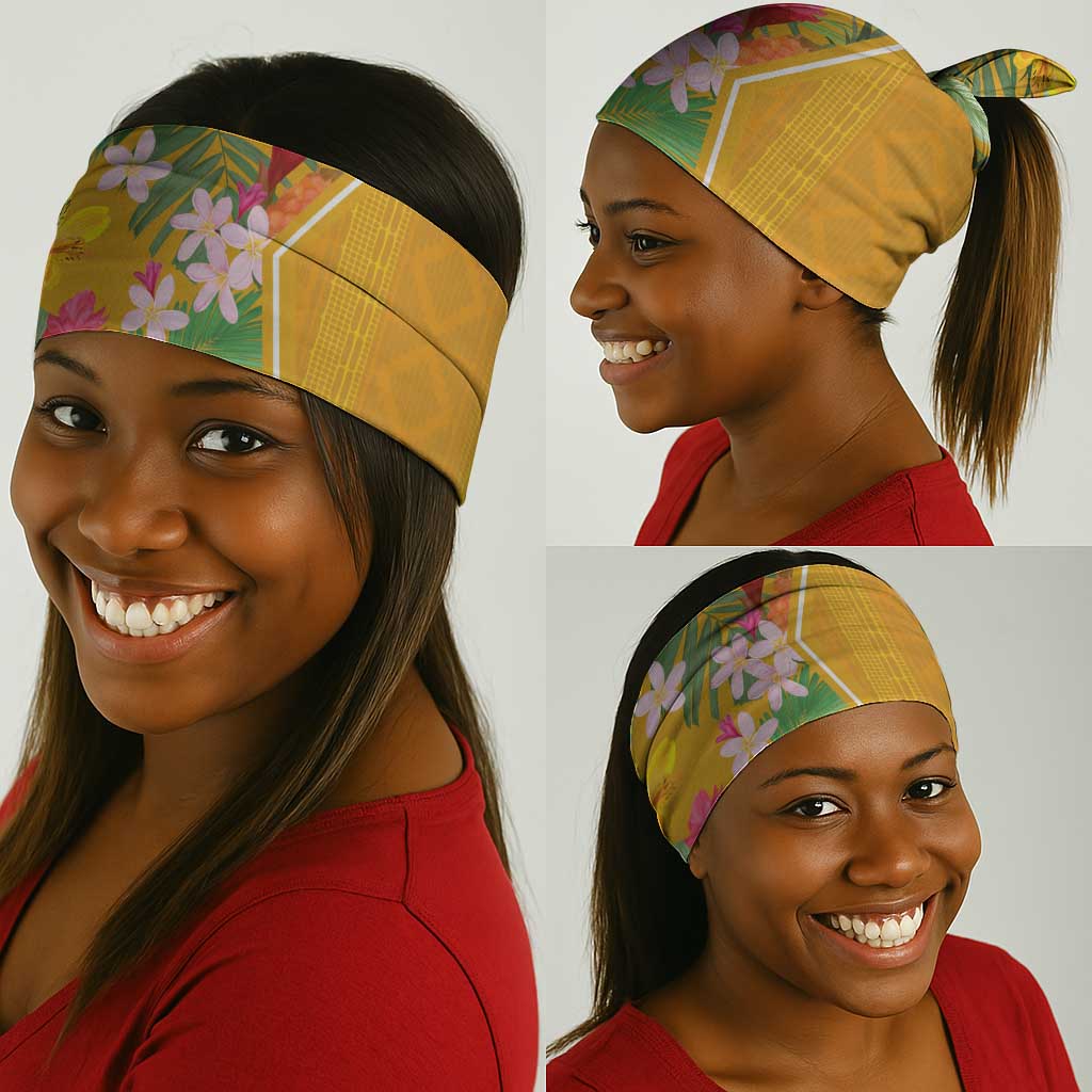 Afro Tropical Flowers Neck Gaiter Yellow Version LT18