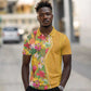 Afro Tropical Flowers Polo Shirt Yellow Version
