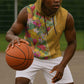 Afro Tropical Flowers Sleeveless Hoodie Yellow Version - African Pride