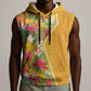 Afro Tropical Flowers Sleeveless Hoodie Yellow Version - African Pride