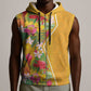 Afro Tropical Flowers Sleeveless Zip Hoodie Yellow Version - African Pride