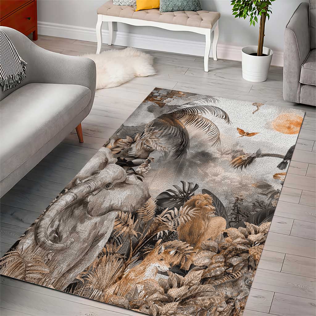 Afro Safari Animals Area Rug