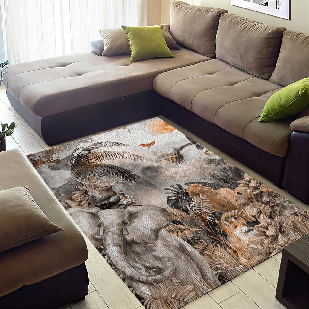 Afro Safari Animals Area Rug