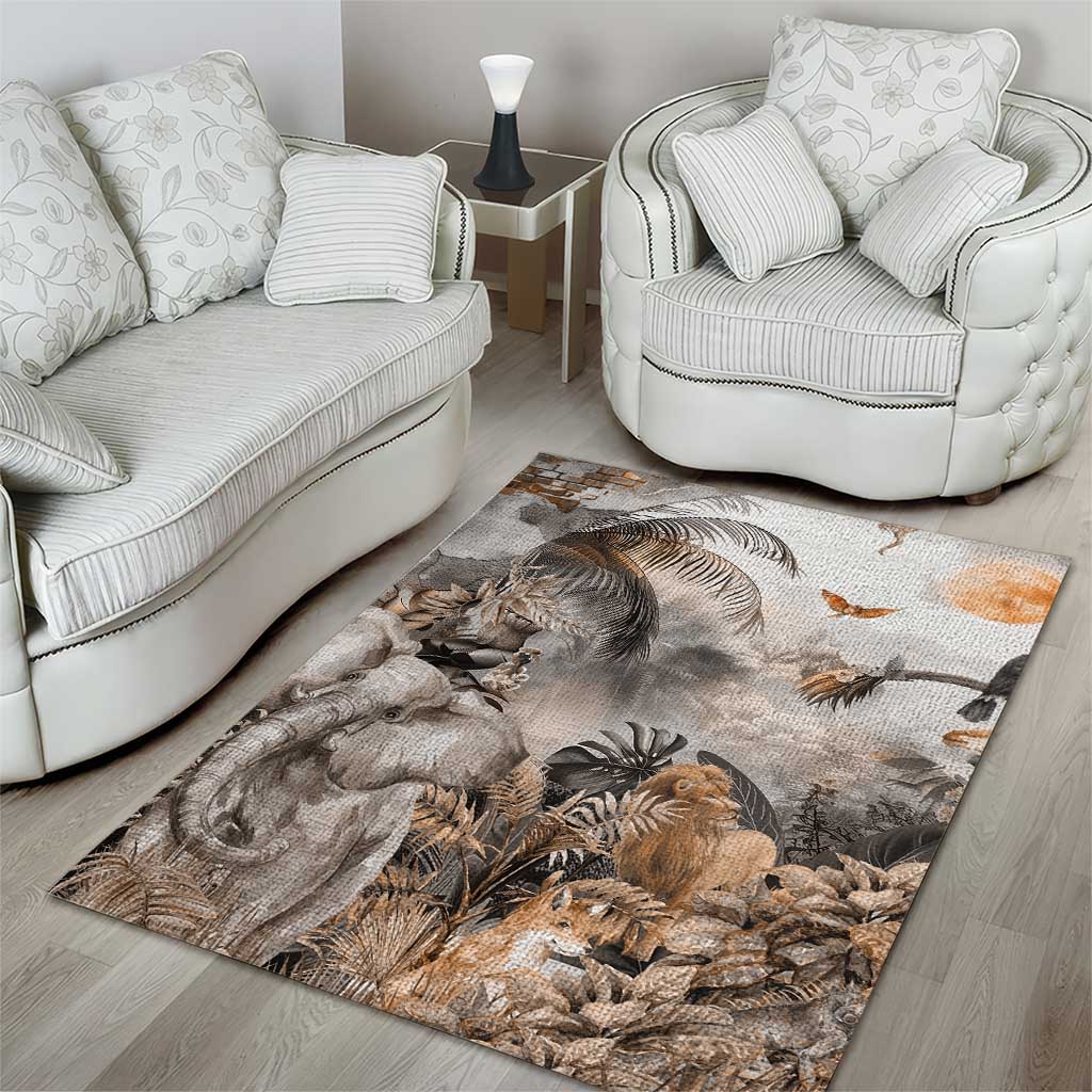 Afro Safari Animals Area Rug