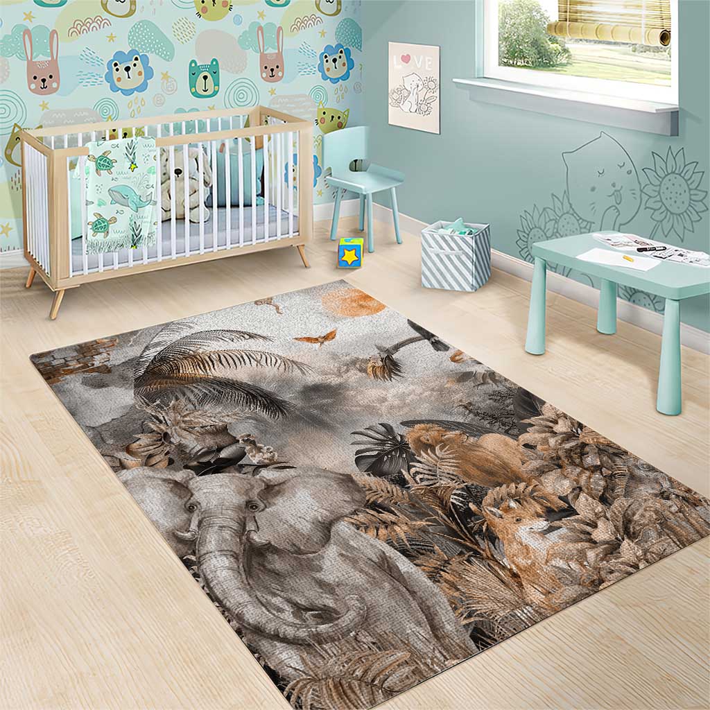 Afro Safari Animals Area Rug