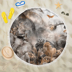 Afro Safari Animals Beach Blanket