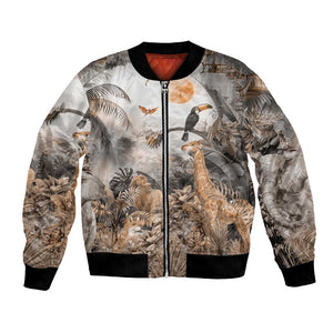 Afro Safari Animals Bomber Jacket