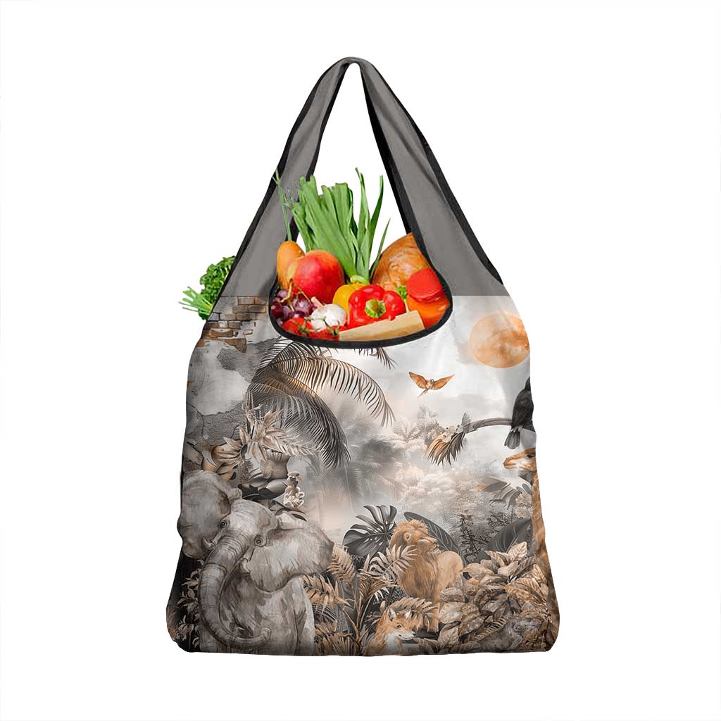 Afro Safari Animals Grocery Bag