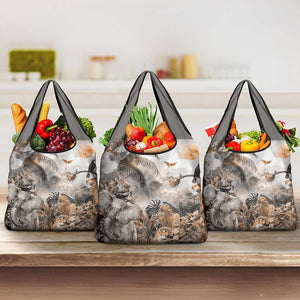 Afro Safari Animals Grocery Bag