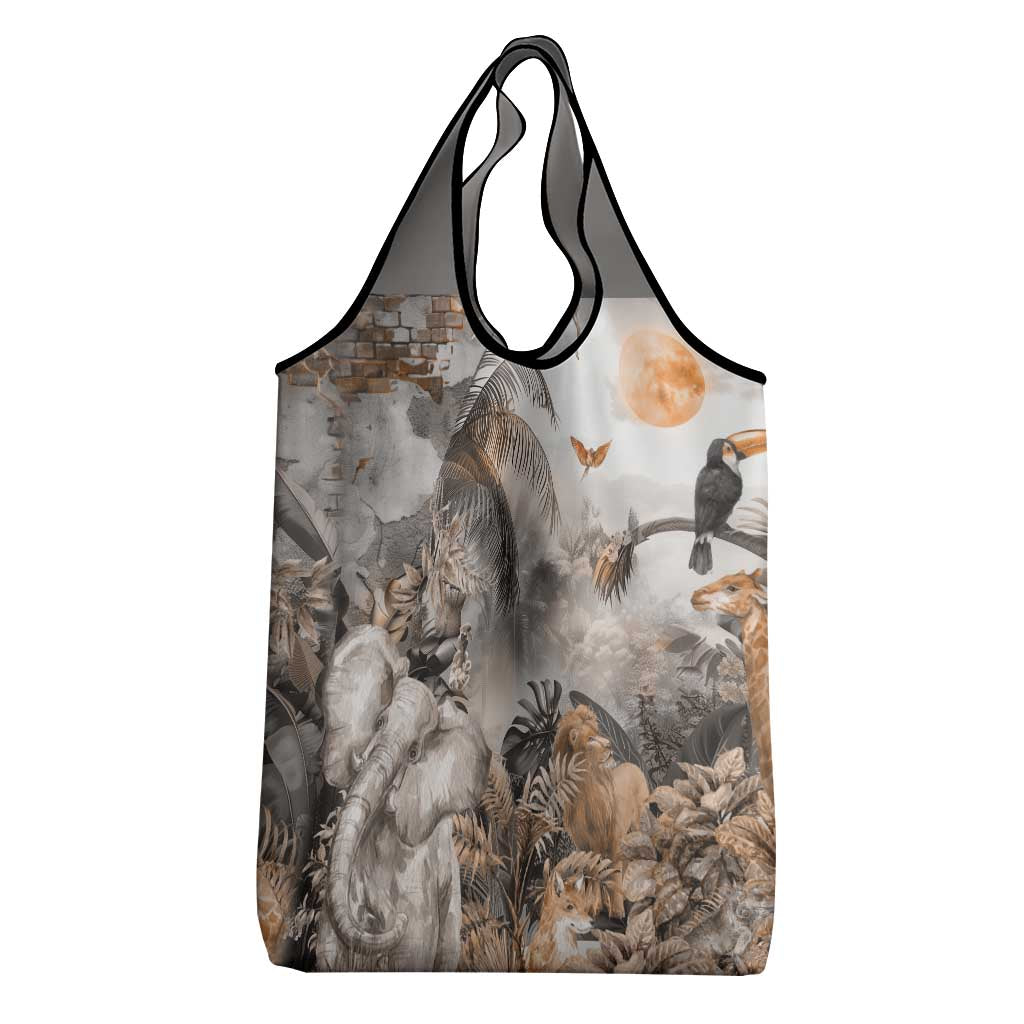 Afro Safari Animals Grocery Bag