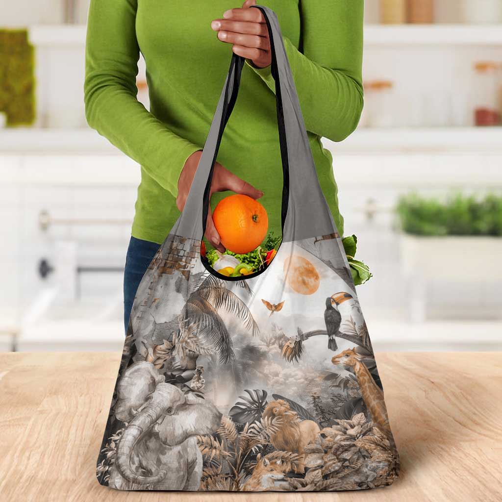 Afro Safari Animals Grocery Bag