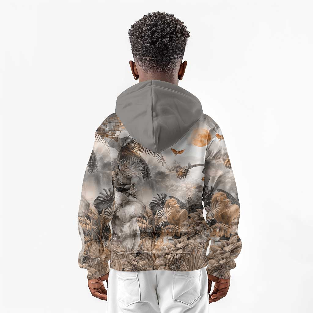 Afro Safari Animals Kid Hoodie