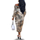Afro Safari Animals Off The Shoulder Long Sleeve Dress