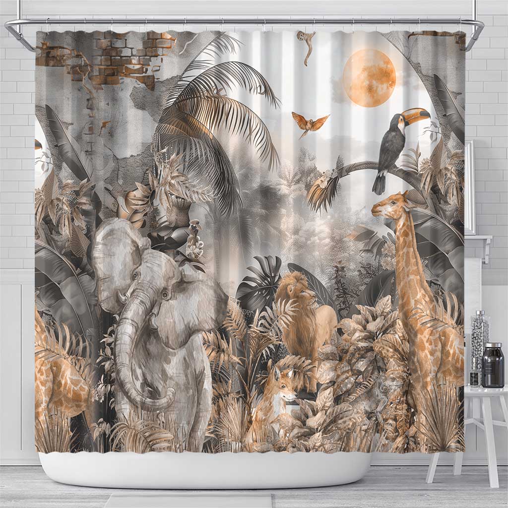 Afro Safari Animals Shower Curtain