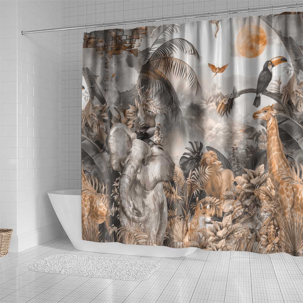Afro Safari Animals Shower Curtain