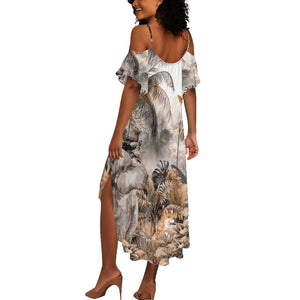 Afro Safari Animals Summer Maxi Dress