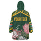 Personalized South Africa With Afro King Protea KId Wearable Blanket Hoodie Kente Patterns