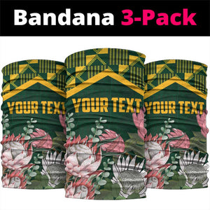 Personalized South Africa Afro King Protea Neck Gaiter Kente Patterns LT18