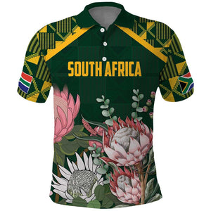 Personalized South Africa With Afro King Protea Polo Shirt Kente Patterns