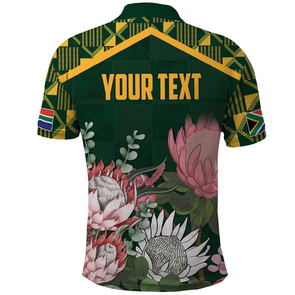 Personalized South Africa With Afro King Protea Polo Shirt Kente Patterns