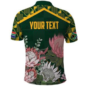 Personalized South Africa With Afro King Protea Polo Shirt Kente Patterns